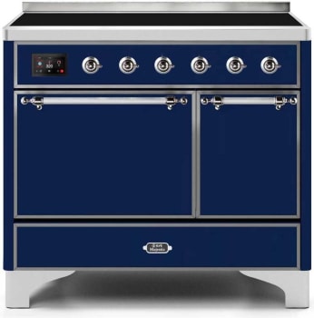 Ilve Majestic II Collection UMDI10QNS3MBC - 40 Inch Freestanding Electric Induction Range in Front View