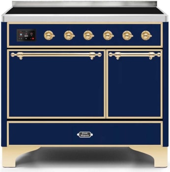Ilve Majestic II Collection UMDI10QNS3MBG - 40 Inch Freestanding Electric Induction Range in Front View