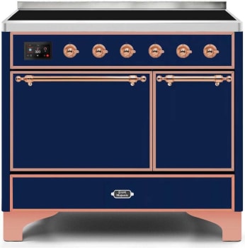 Ilve Majestic II Collection UMDI10QNS3MBP - 40 Inch Freestanding Electric Induction Range in Front View