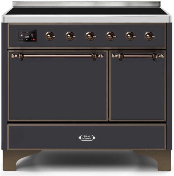 Ilve Majestic II Collection UMDI10QNS3MGB - 40 Inch Freestanding Electric Induction Range in Front View