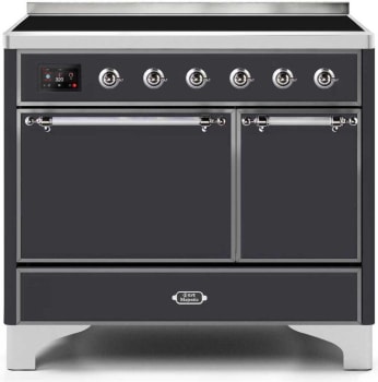 Ilve Majestic II Collection UMDI10QNS3MGC - 40 Inch Freestanding Electric Induction Range in Front View