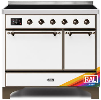 Ilve Majestic II Collection UMDI10QNS3RAB - 40 Inch Freestanding Electric Induction Range in Front View