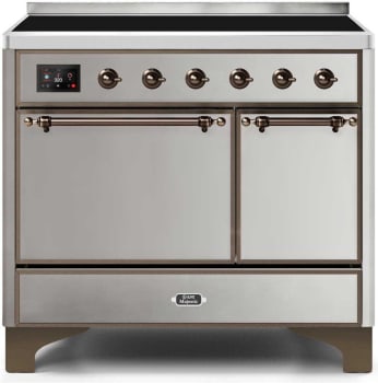 Ilve Majestic II Collection UMDI10QNS3SSB - 40 Inch Freestanding Electric Induction Range in Front View