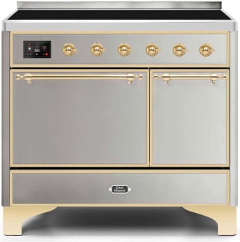 Ilve Majestic II Collection UMDI10QNS3SSG - 40 Inch Freestanding Electric Induction Range in Front View