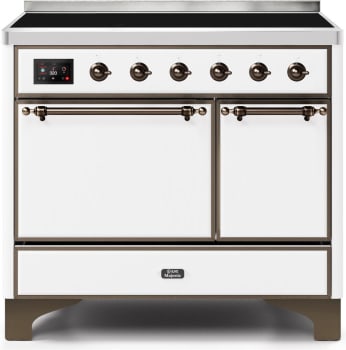 Ilve Majestic II Collection UMDI10QNS3WHB - 40 Inch Freestanding Electric Induction Range in Front View