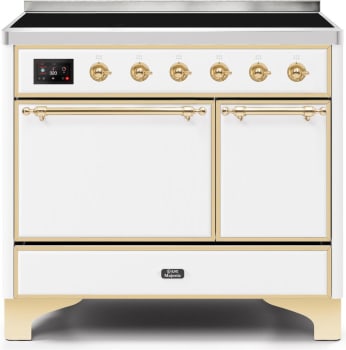 Ilve Majestic II Collection UMDI10QNS3WHG - 40 Inch Freestanding Electric Induction Range in Front View