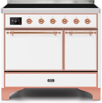 Ilve Majestic II Collection UMDI10QNS3WHP - 40 Inch Freestanding Electric Induction Range in Front View