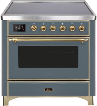Ilve Majestic II Collection UMI09NS3BGG - 36 Inch Blue Grey Freestanding Range
