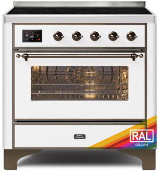 Ilve Majestic II Collection UMI09NS3RAB - 36 Inch Freestanding Induction Range in Front View