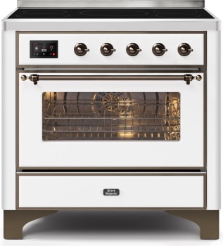 Ilve Majestic II Collection UMI09NS3WHB - 36 Inch Freestanding Induction Range