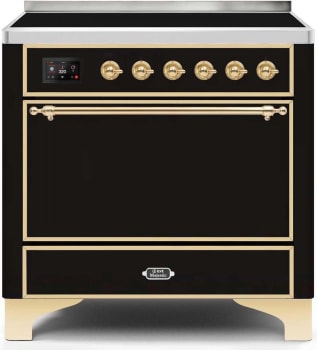 Ilve Majestic II Collection UMI09QNS3BKG - 36 Inch Freestanding Induction Range