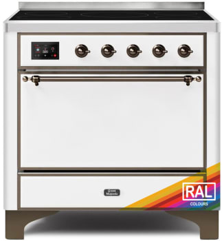 Ilve Majestic II Collection UMI09QNS3RAB - 36 Inch Freestanding Induction Range in Front View