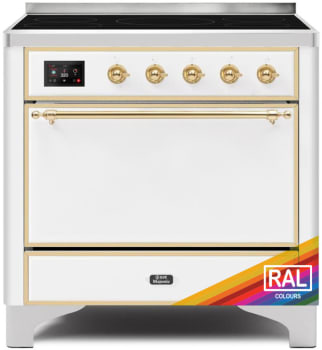 Ilve Majestic II Collection UMI09QNS3RAG - 36 Inch Freestanding Induction Range in Front View