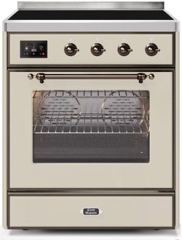 Ilve Majestic II Collection UMI30NE3AWB - 30 Inch Antique White Freestanding Induction Range