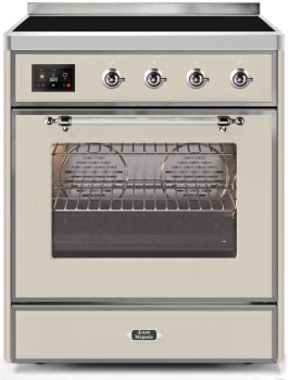 Ilve Majestic II Collection UMI30NE3AWC - 30 Inch Antique White Freestanding Induction Range