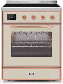 Ilve Majestic II Collection UMI30NE3AWP - 30 Inch Antique White Freestanding Induction Range