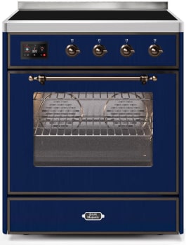 Ilve Majestic II Collection UMI30NE3MBB - 30 Inch Midnight Blue Freestanding Induction Range