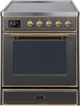 Ilve Majestic II Collection UMI30NE3MGG - 30 Inch Matte Graphite Freestanding Induction Range