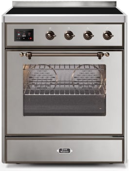 Ilve Majestic II Collection UMI30NE3SSB - 30 Inch Stainless Steel Freestanding Induction Range