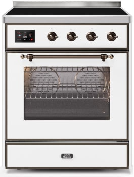 Ilve Majestic II Collection UMI30NE3WHB - 30 Inch White Freestanding Induction Range