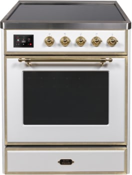 Ilve Majestic II Collection UMI30NE3WHG - 30 Inch White Freestanding Induction Range