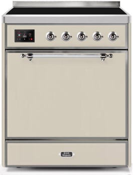 Ilve Majestic II Collection UMI30QNE3AWC - 30 Inch Freestanding Electric Induction Range in Front View