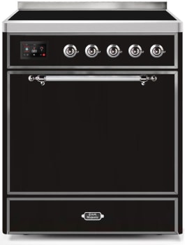 Ilve Majestic II Collection UMI30QNE3BKC - 30 Inch Freestanding Electric Induction Range in Front View