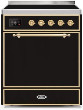 Ilve Majestic II Collection UMI30QNE3BKG - 30 Inch Freestanding Electric Induction Range in Front View