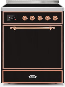 Ilve Majestic II Collection UMI30QNE3BKP - 30 Inch Freestanding Electric Induction Range in Front View