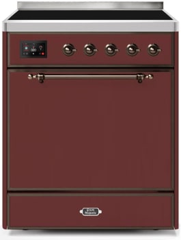 Ilve Majestic II Collection UMI30QNE3BUB - 30 Inch Freestanding Electric Induction Range in Front View