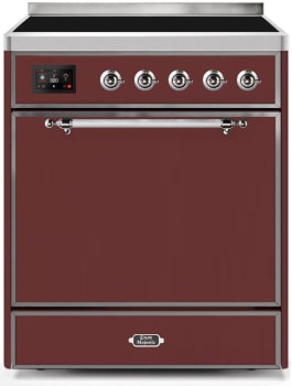 Ilve Majestic II Collection UMI30QNE3BUC - 30 Inch Freestanding Electric Induction Range in Front View