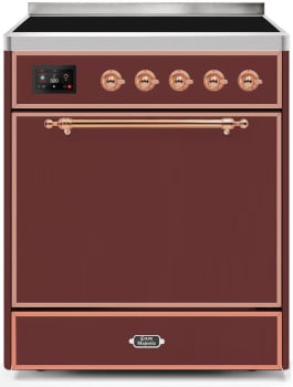 Ilve Majestic II Collection UMI30QNE3BUP - 30 Inch Freestanding Electric Induction Range in Front View