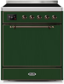 Ilve Majestic II Collection UMI30QNE3EGB - 30 Inch Freestanding Electric Induction Range in Front View