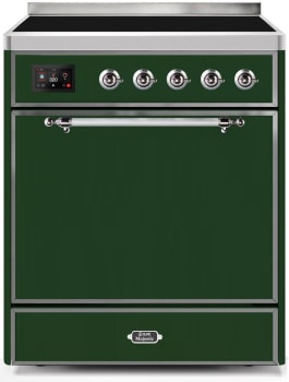 Ilve Majestic II Collection UMI30QNE3EGC - 30 Inch Freestanding Electric Induction Range in Front View