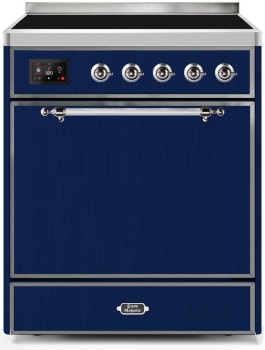 Ilve Majestic II Collection UMI30QNE3MBC - 30 Inch Freestanding Electric Induction Range in Front View