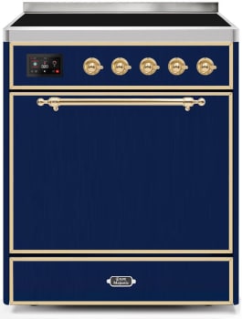 Ilve Majestic II Collection UMI30QNE3MBG - 30 Inch Freestanding Electric Induction Range in Front View