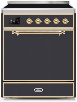 Ilve Majestic II Collection UMI30QNE3MGG - 30 Inch Freestanding Electric Induction Range in Front View