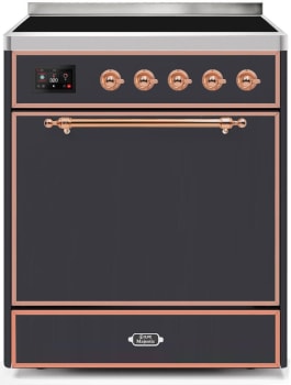 Ilve Majestic II Collection UMI30QNE3MGP - 30 Inch Freestanding Electric Induction Range in Front View