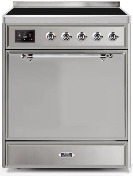 Ilve Majestic II Collection UMI30QNE3SSC - 30 Inch Freestanding Electric Induction Range in Front View