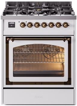 Ilve nostalgie II collection Noblesse UN30NMPWHB - 30 Inch Freestanding Dual Fuel Range in Opened View