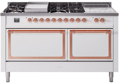 Ilve nostalgie II collection Noblesse UN60FSQNMPWHPLP - 60 Inch Freestanding Dual Fuel Range