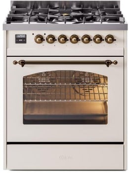 Ilve Nostalgie II Collection UP30NMPAWB - 30 Inch Freestanding Dual Fuel Range in Front View