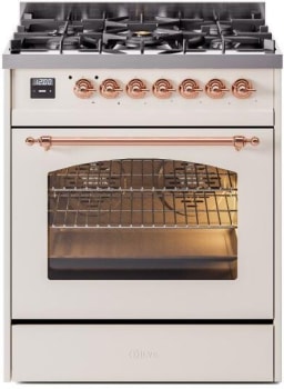 Ilve Nostalgie II Collection UP30NMPAWPLP - 30 Inch Freestanding Dual Fuel Range in Front View