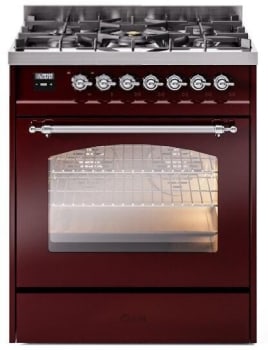 Ilve Nostalgie II Collection UP30NMPBUCLP - 30 Inch Freestanding Dual Fuel Range in Front View