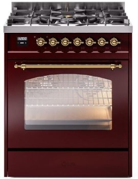 Ilve Nostalgie II Collection UP30NMPBUG - 30 Inch Freestanding Dual Fuel Range in Front View