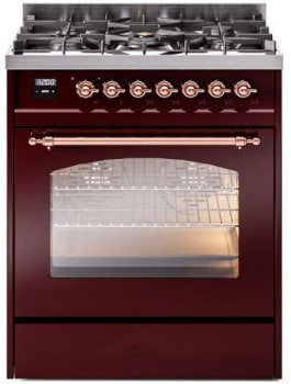 Ilve Nostalgie II Collection UP30NMPBUPLP - 30 Inch Freestanding Dual Fuel Range in Front View