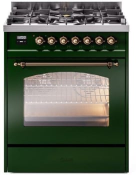 Ilve Nostalgie II Collection UP30NMPEGBLP - 30 Inch Freestanding Dual Fuel Range in Front View