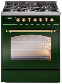 Ilve Nostalgie II Collection UP30NMPEGG - 30 Inch Freestanding Dual Fuel Range in Front View