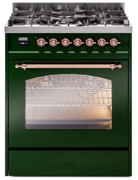 Ilve Nostalgie II Collection UP30NMPEGP - 30 Inch Freestanding Dual Fuel Range in Front View