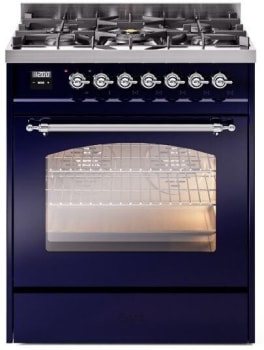 Ilve Nostalgie II Collection UP30NMPMBC - 30 Inch Freestanding Dual Fuel Range in Front View